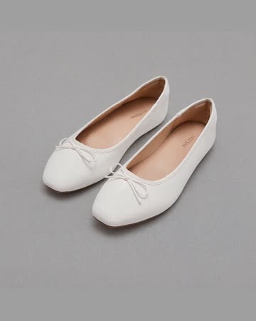 AFEETSING Bow Ballet Flats, white, product photo