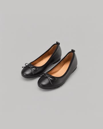 DREAM PAIRS Foldable Bow Ballet Flats, black, product photo