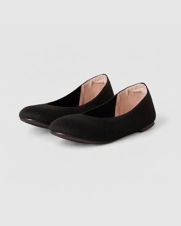 Amazon Essentials Knit Ballet Flats, black, product photo
