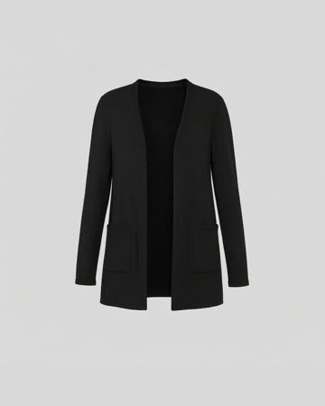 Yincro Open Front Pocket Cardigan, black, product photo