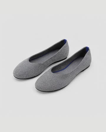 Frank Mully Knit Ballet Flats, heather grey, product photo